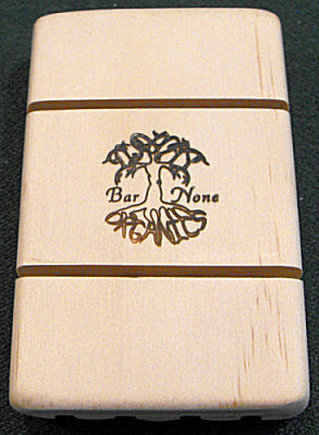 Wood burned logo on soap dish