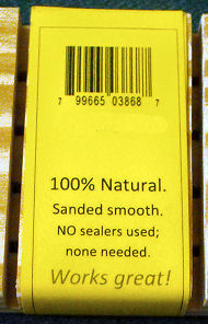 No sticky labels for wood soap dishes