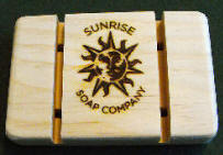 Wood burning on a wood soap dish