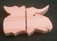 Moose head wooden soap dish rear view